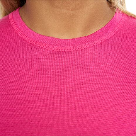 Merino dames T-shirt met lange mouwen roze