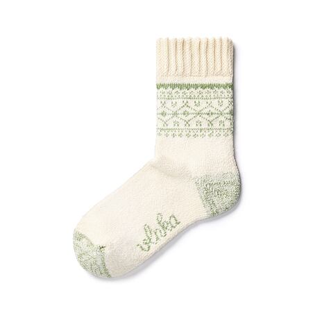 Chaussettes en laine Merino dentelle vert