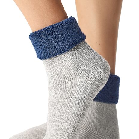 Schafsocken Merino Frottee blau