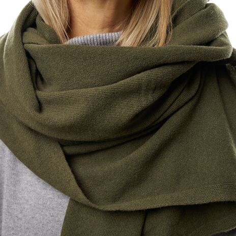 Merino Wool Scarf with Cashmere Mania Green