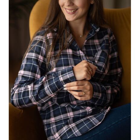 Women's Checkered Flannel Shirt Purple-Pink