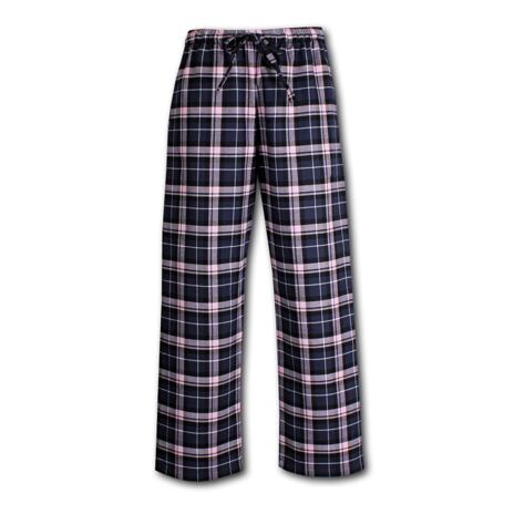 Damenhose aus Flanell kariert lila rosa