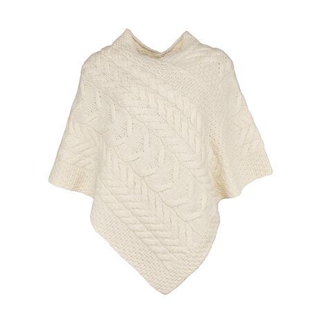 Poncho in lana merino super soft naturale