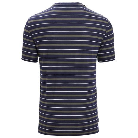 Pánské tričko Merino Blend Wave SS Tee Stripe Icebreaker Loden