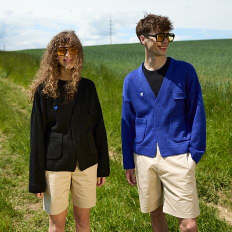 Wollcardigan Merino Woolee Capsule blau