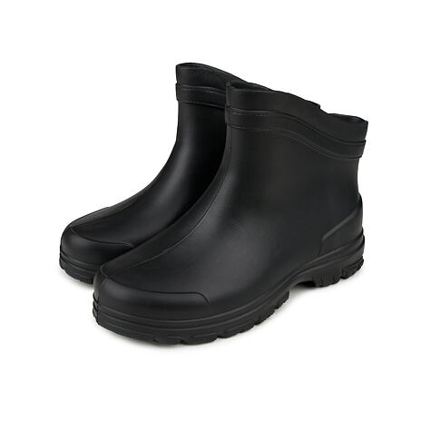 Knöchelhohe Gummistiefel für Herren mit Woll-Innensohle schwarz