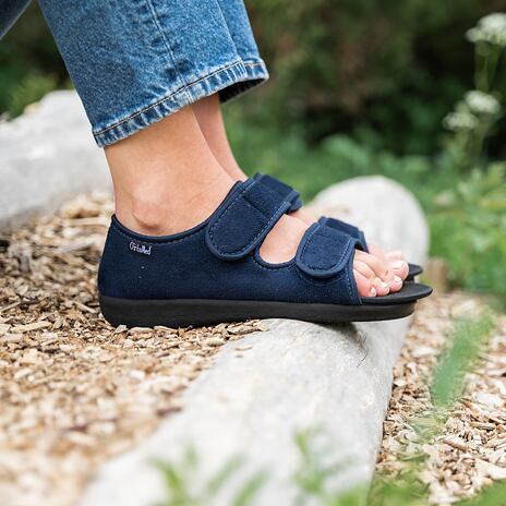 Gesundheitliche Verbandschuhe offen blau