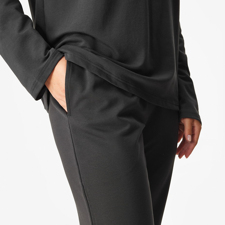 Dámské bavlněné tepláky na gumu černá