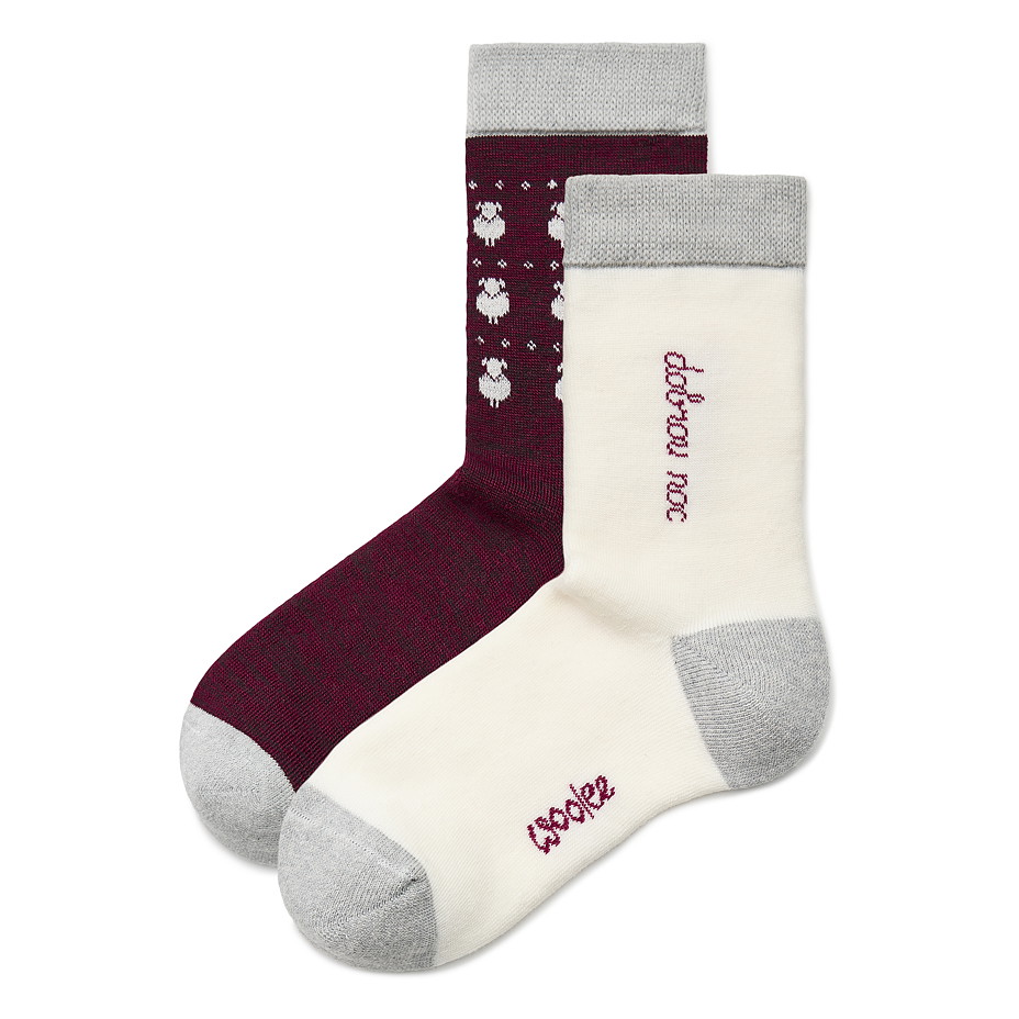 2 páry ponožek s Merino vlnou počítání oveček