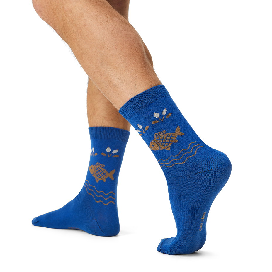 Vánoční bavlněné ponožky kapr