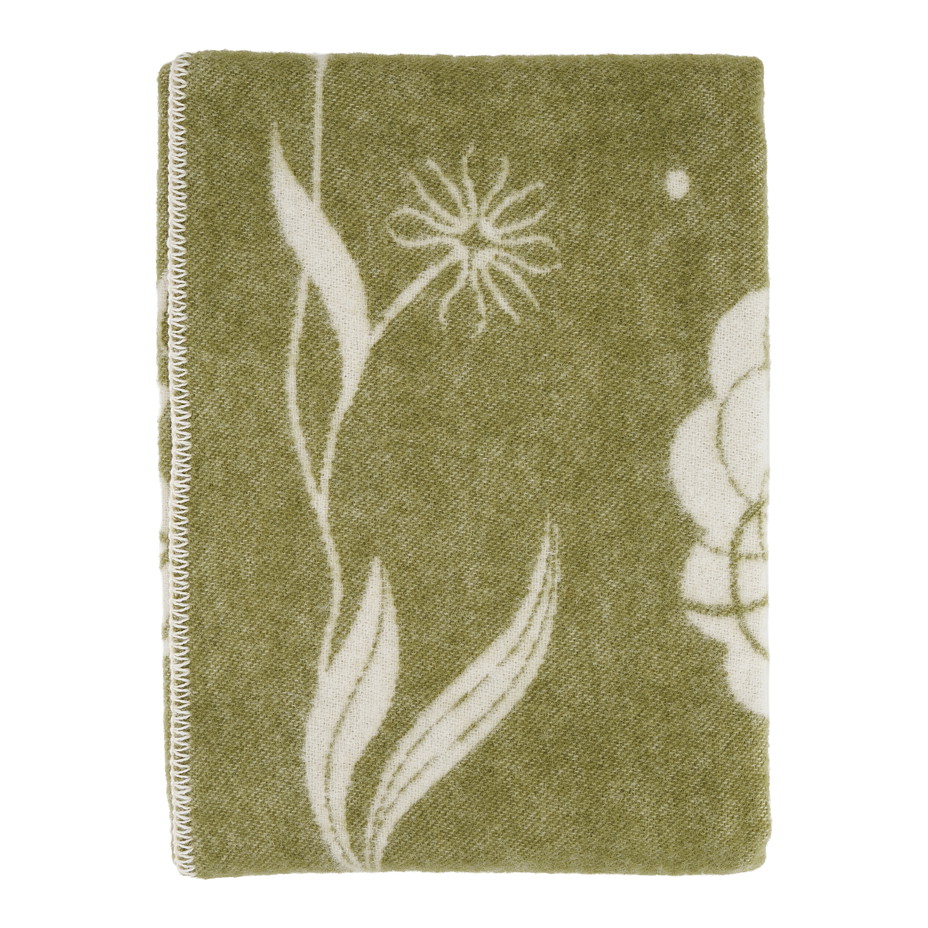 Vlněný Merino pléd s ovečkou zelená