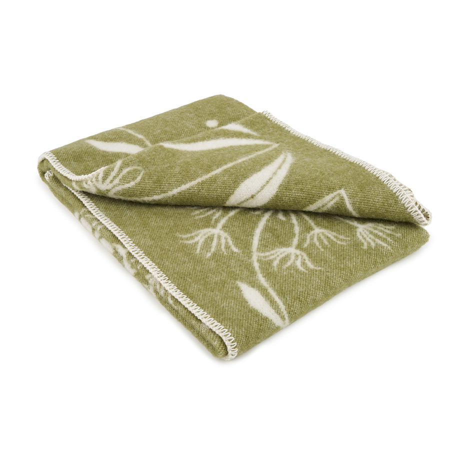 Vlněný Merino pléd s ovečkou zelená