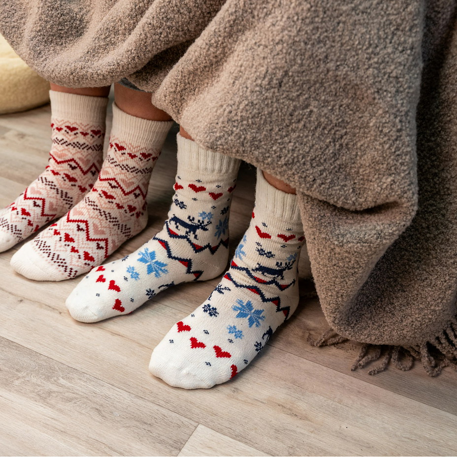 Șosete cu lână de oaie Merino dragoste de ren naturale