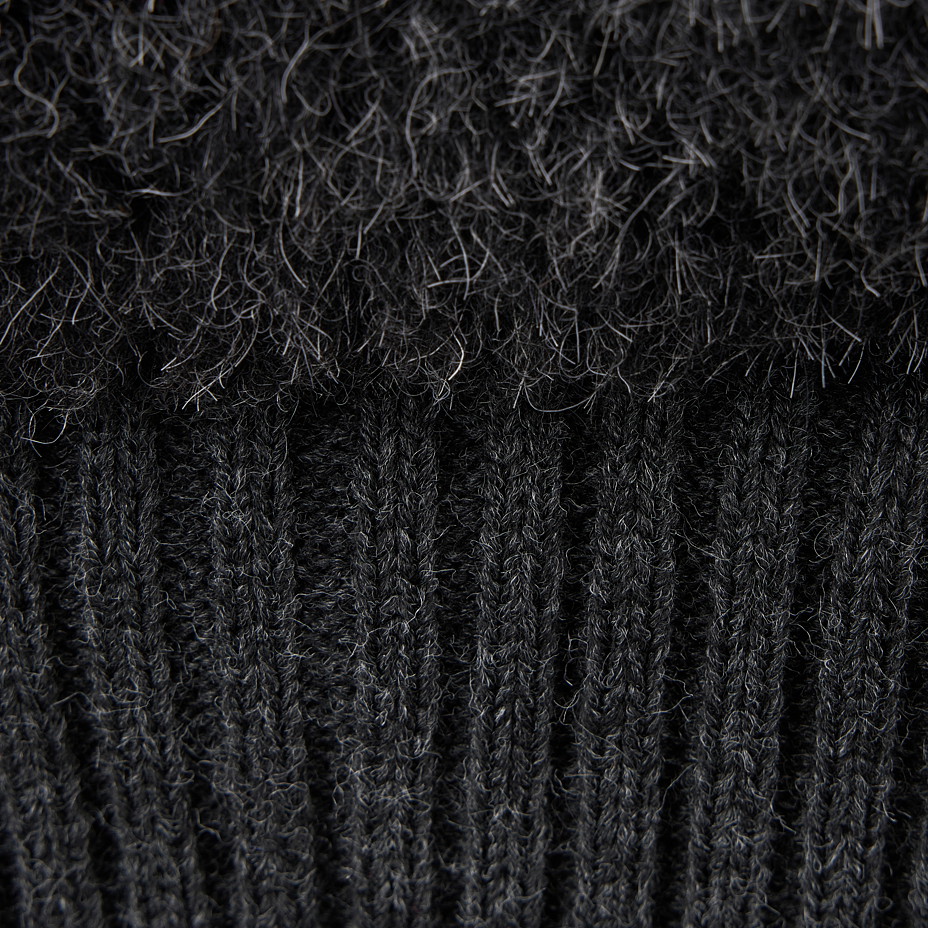 Sweatshirt aus Schafwolle mit Kängurutaschen für Herren dunkelgrau