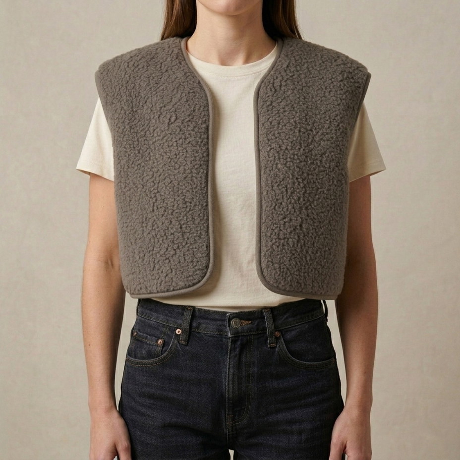 Damen-Wollweste Camila, graubraun