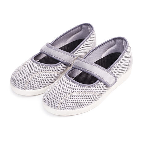 Ballerine comfort da donna con velcro grigie