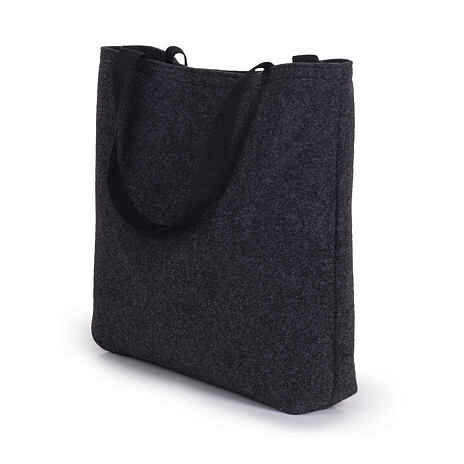 Felt Tote Bag with Short Straps Black