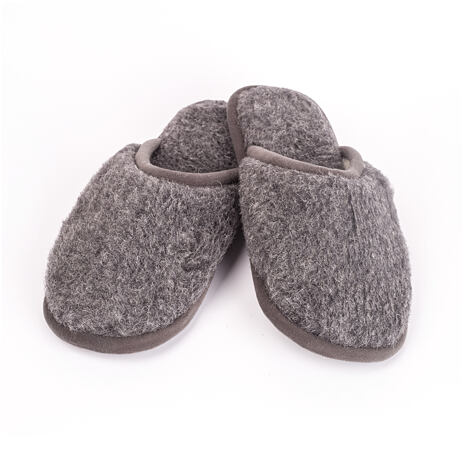 Wool Slippers - Dark Grey