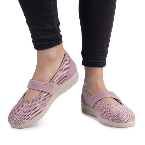 Women's Comfort Ballerina Velcro Pumps - Pink