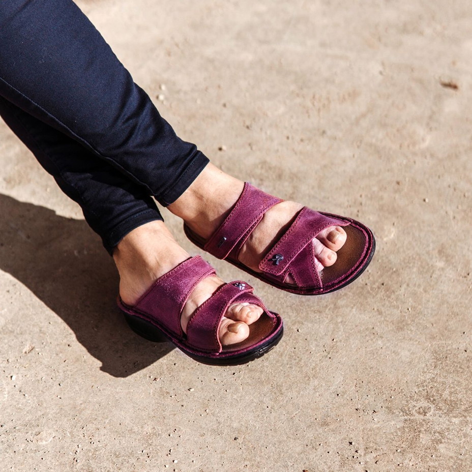 Women's "Marta" Orthopaedic Leather Slip-on Shoes - Red