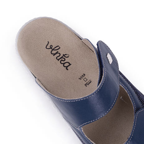 Women's leather slip-ons for bunions "Zuzana" - Blue