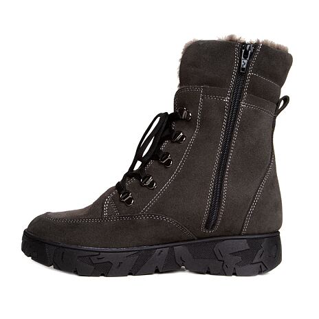  Women’s “Magda” Leather Winter Boots with Wool Lining Grey