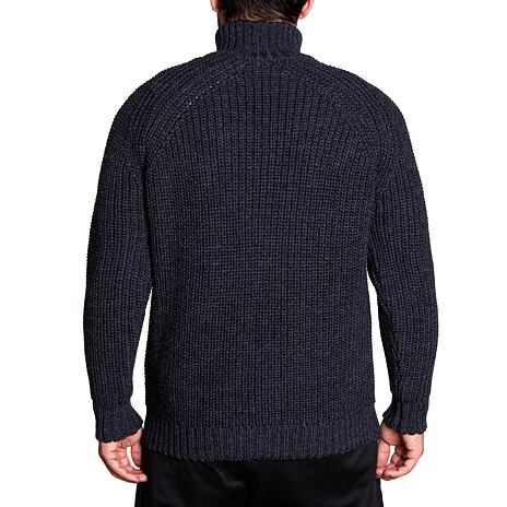 Pull en laine tricotée pour hommes S12 gris foncé