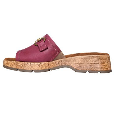 Dames lederen sandalen ”Karla” donker roze