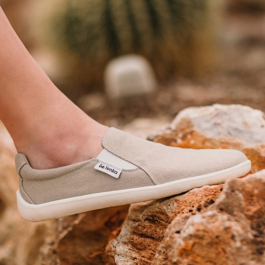Încălțăminte de pânză barefoot Be Lenka "Eazy" - bej