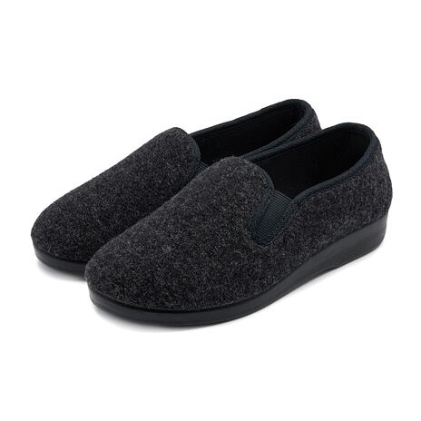 Wool Felt Slippers Dark Grey