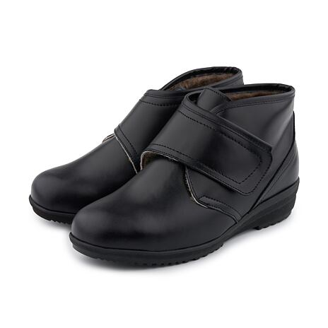 Bottines en cuir et laine de mouton pour femmes « Zdena » noir