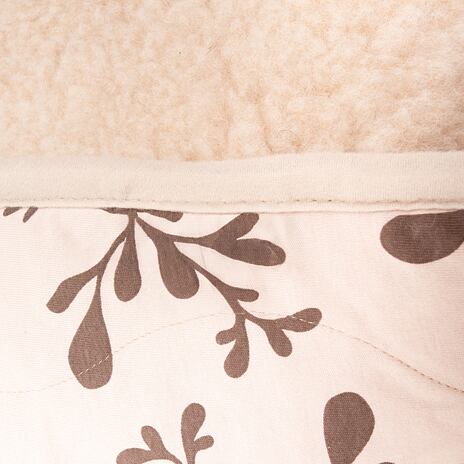 Couverture en laine de mouton double couche à doublure beige