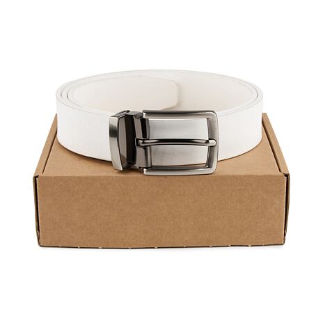 Leather belt white