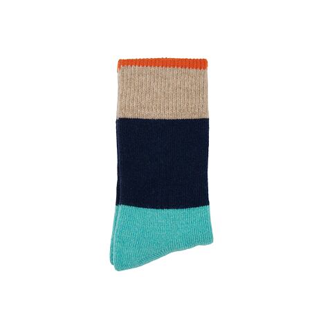 Chaussettes en laine de mouton mérinos avec cachemire turquoise