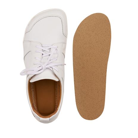 Tennis barefoot Sacha en cuir blanches