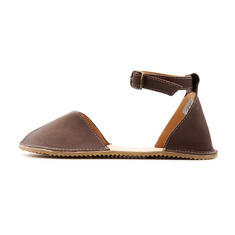 Sandales barefoot en cuir Zina marron pour femmes