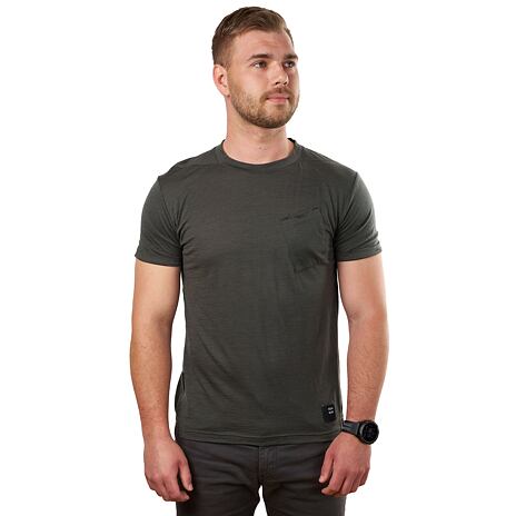 T-shirt pour hommes Sensor Merino Air Traveller vert olive