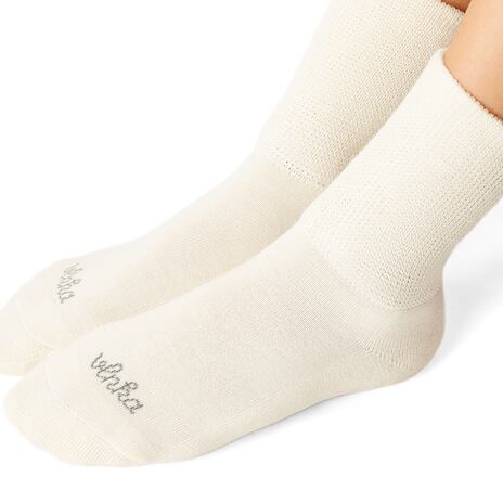 Chaussettes sibériennes en Merino 2 paires blanches