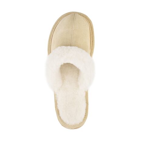 Damen Lederpantoffeln mit Schafwolle Marie beige