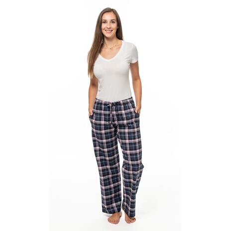 Women's Checkered Flannel Pajama Pants Purple-Pink