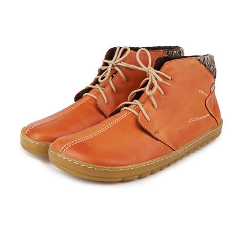 Damen Barfuß Stiefeletten aus Leder Kiska orange