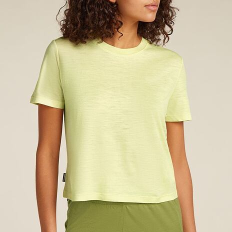 Dámské tričko Merino Blend 150 Tech Lite SS Crop Tee Icebreaker Citrine