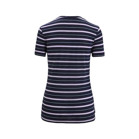 Dámské tričko Merino Blend Wave SS Tee Stripe Icebreaker Midnight Navy
