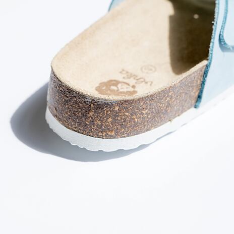 Claquettes anatomiques en liège pour femmes Martine, bleu - 2ème qualité