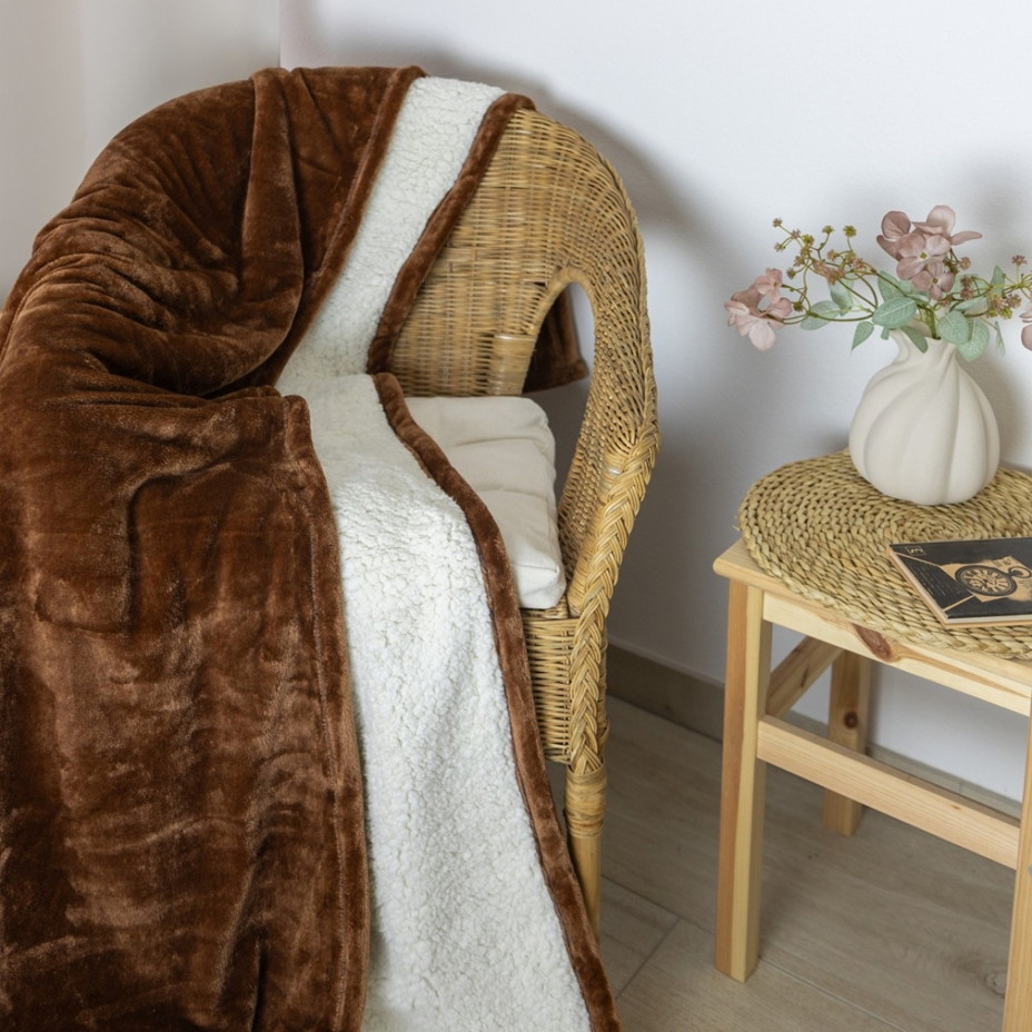 Mikroplüschdecke braun