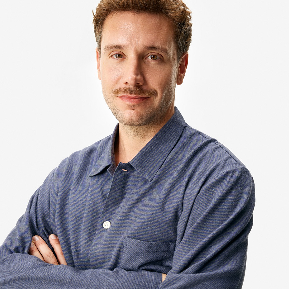 Pánské flanelové pyžamo s Merino vlnou proužek