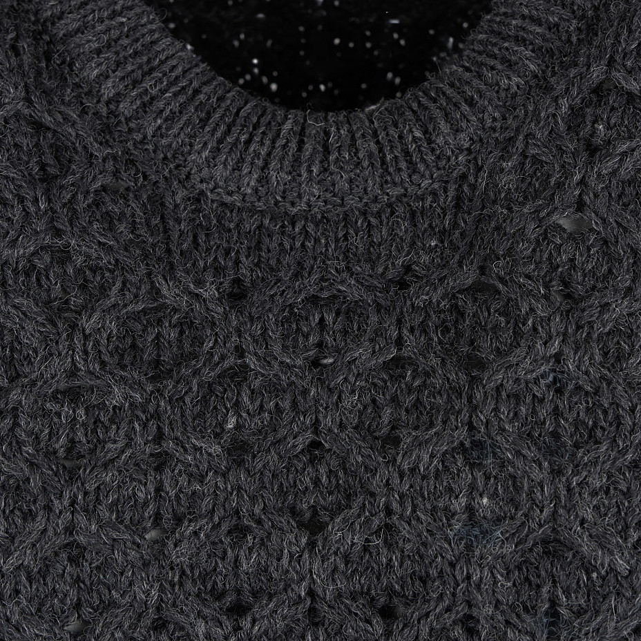 Dámský vlněný svetr s kulatým výstřihem tmavě šedá