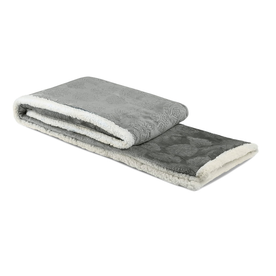 Mikroplyšová deka s 3D vzorkem šedá