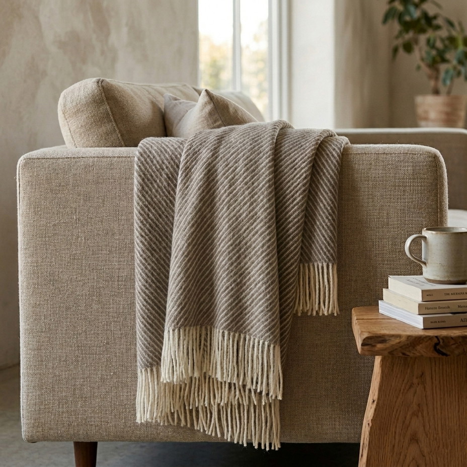 Pléd z ovčí vlny proužek