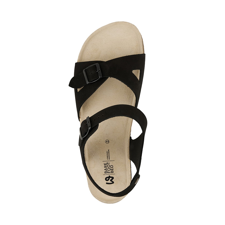 Pánské kožené barefoot sandály Mika černá